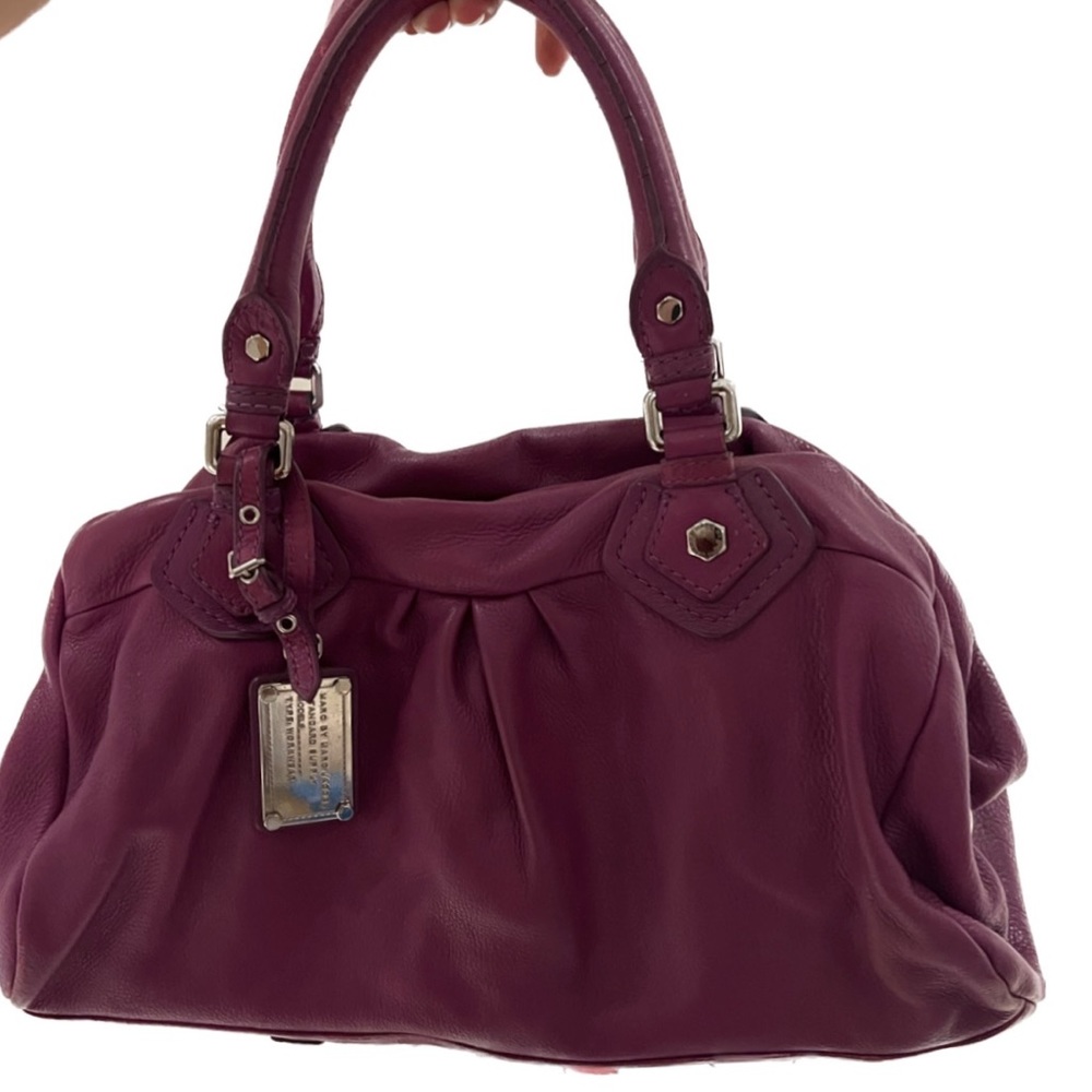 Marc by Marc Jacobs Purple Leather Dr Q Groove Satchel